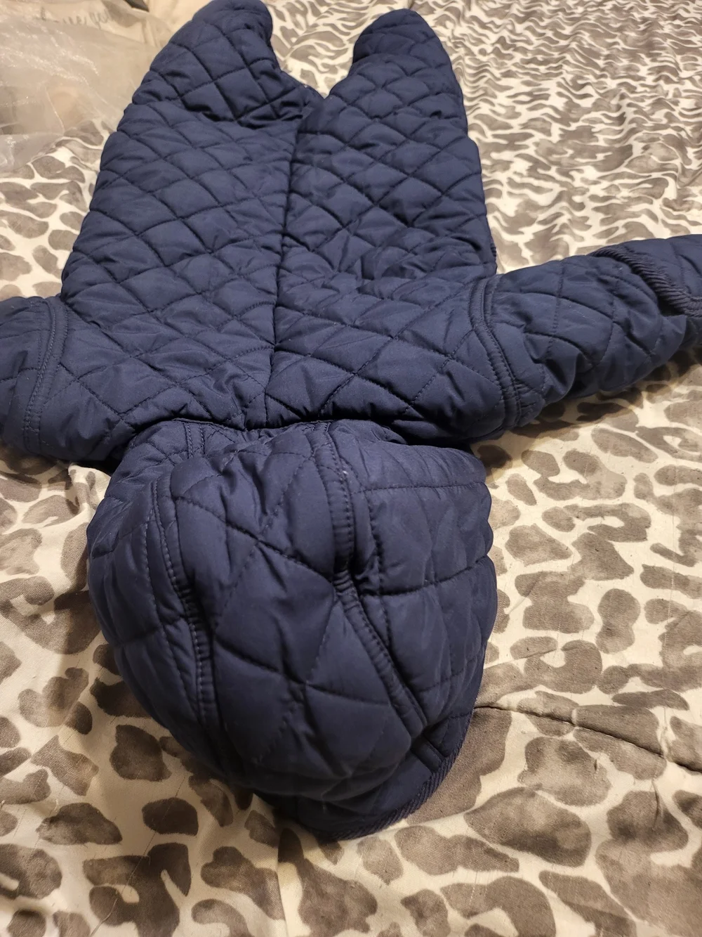 Ralph Lauren Quilted Navy Hooded Baby Bunting Snowsuit